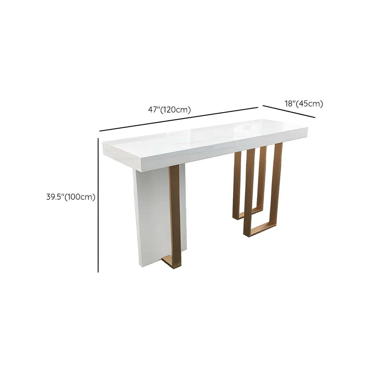 Modern Scratch Resistant White Marble Bar Table — Table Only