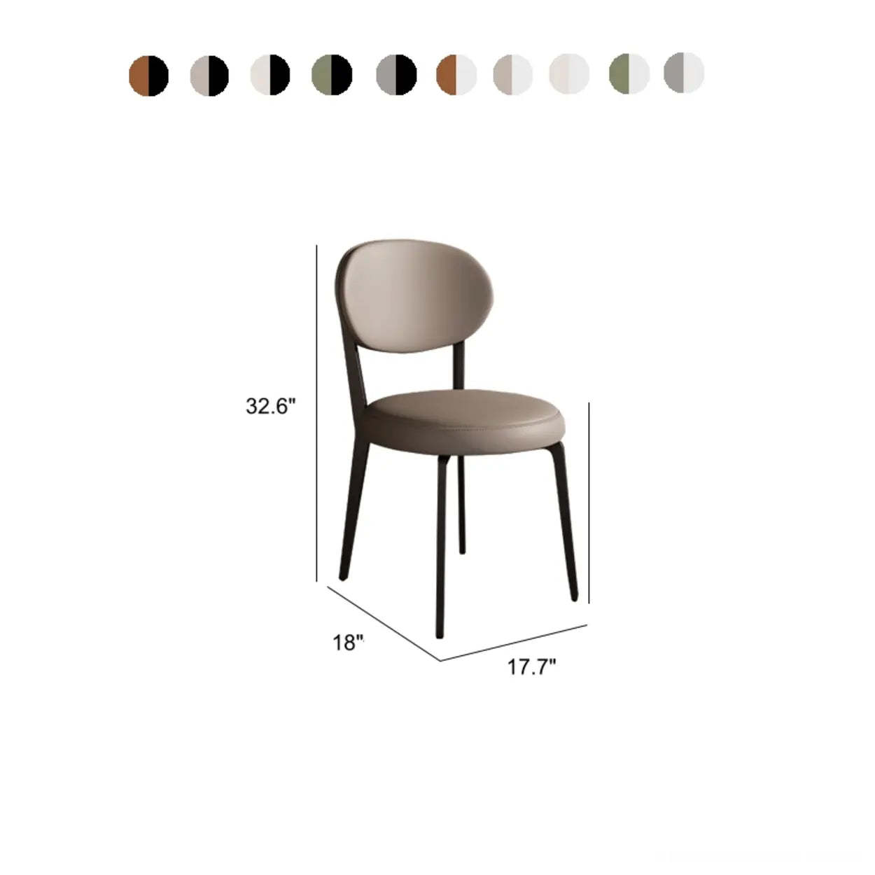 Contemporary Leather Curved Back Dining Chair