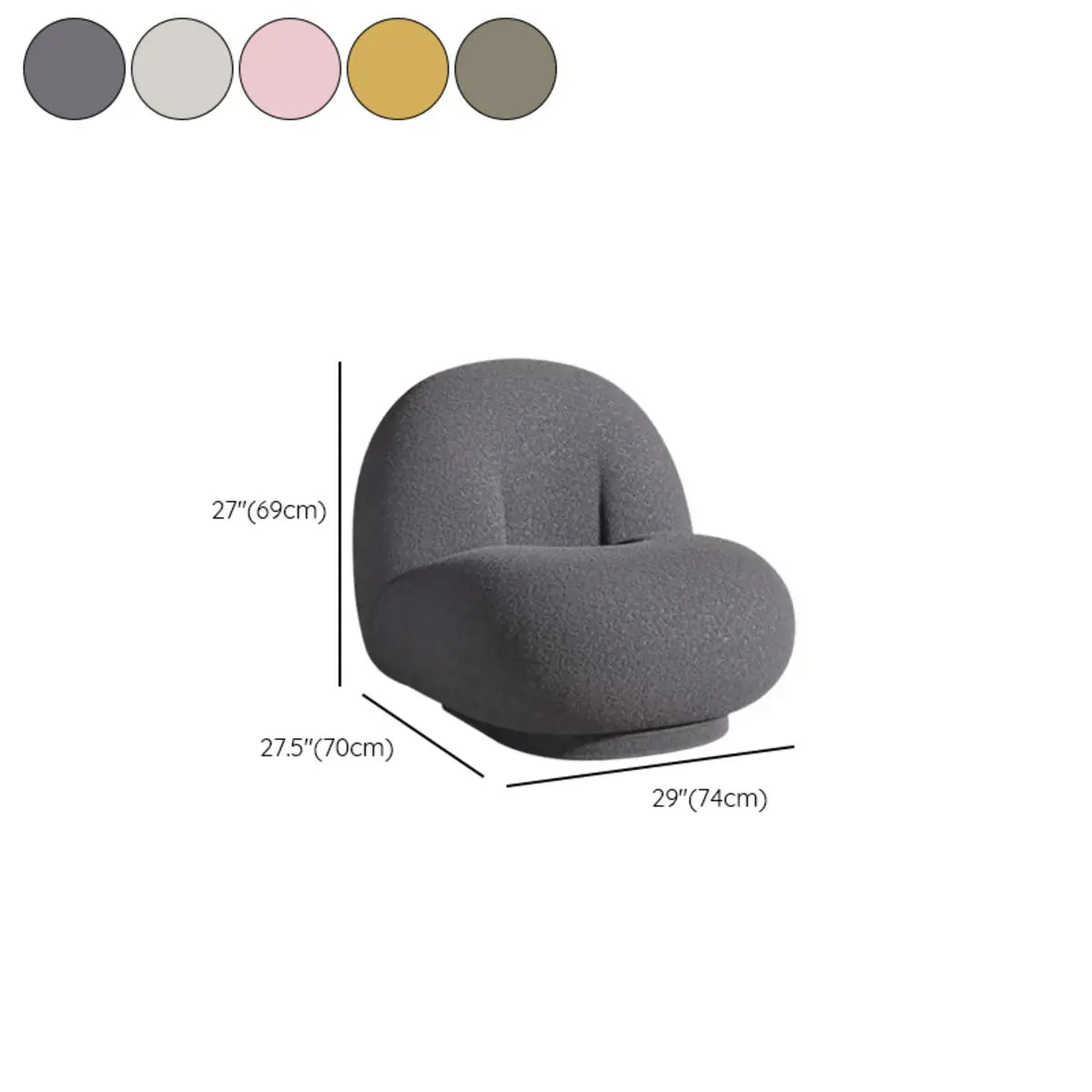 Ergonomic White Sherpa Swivel Side Chair