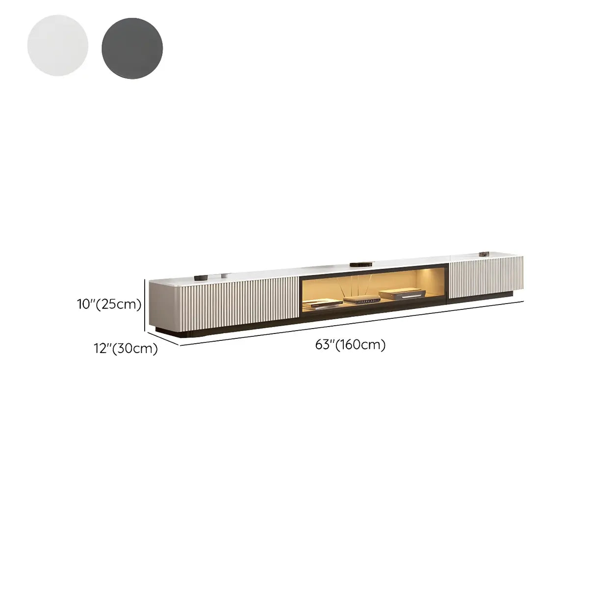 Champagne Stone Rectangular TV Stand with Drawers