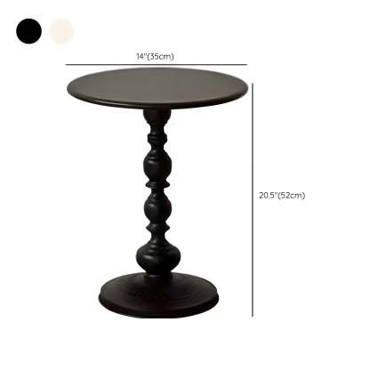Round Black Metal Pedestal Chairside Table