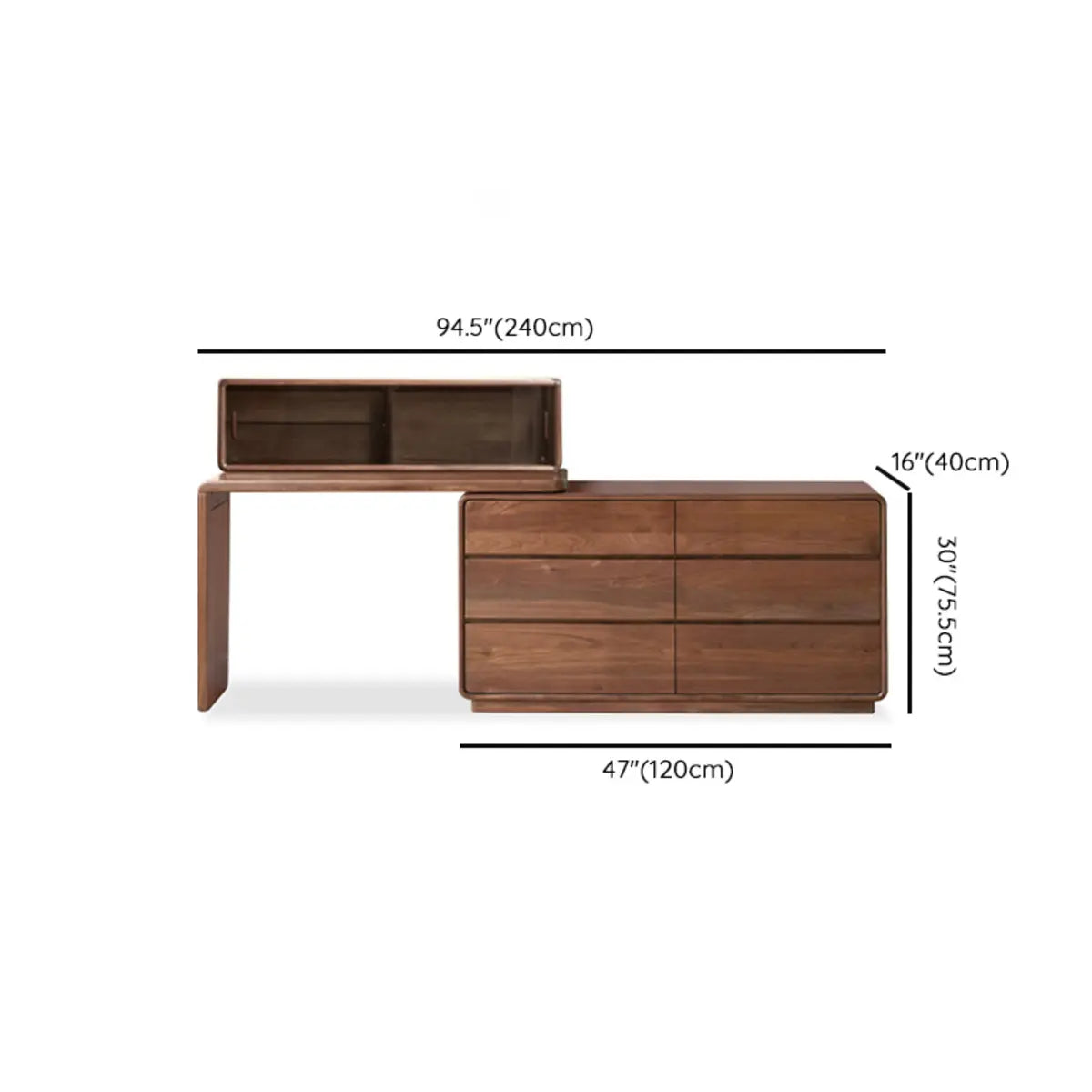 Traditional Natural Wood Drawer Makeup Vanity