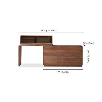Traditional Natural Wood Drawer Makeup Vanity