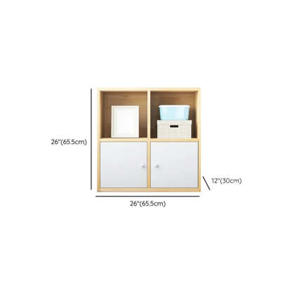 Simple Closed-Back Cube Wood Wide Bookcase