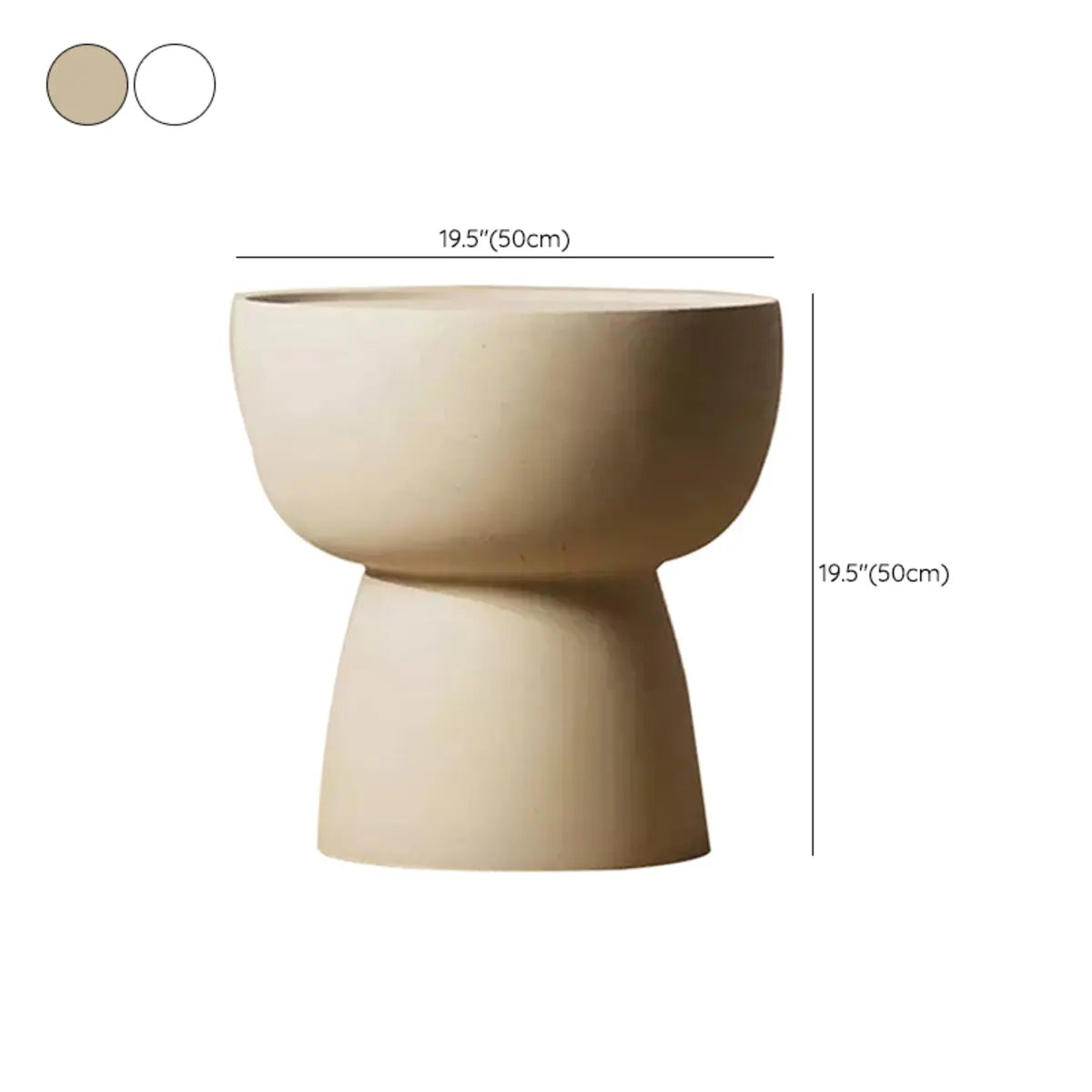 Scratch-Resistant Round Stone Outdoor Coffee Table