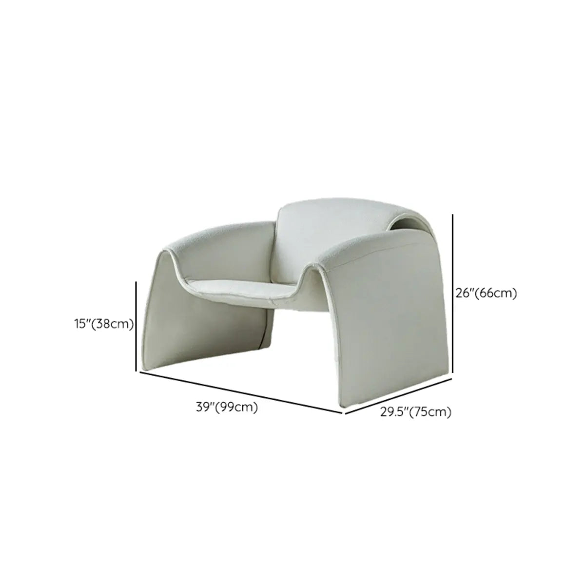 Green Scratch-Resistant Recessed-Arm Nappa Arm Chair