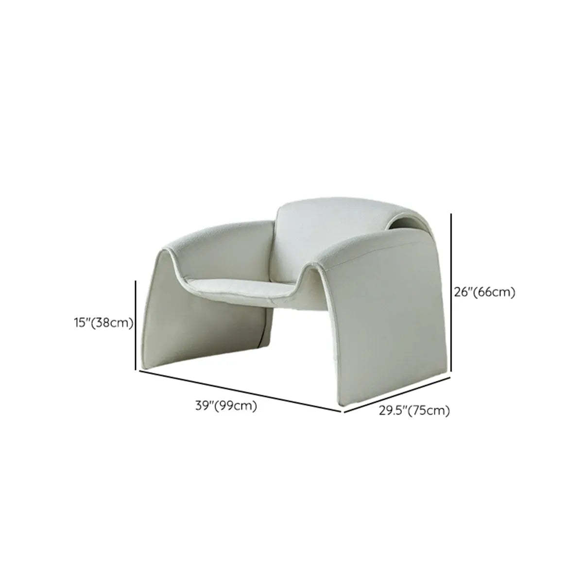 Green Scratch-Resistant Recessed-Arm Nappa Arm Chair