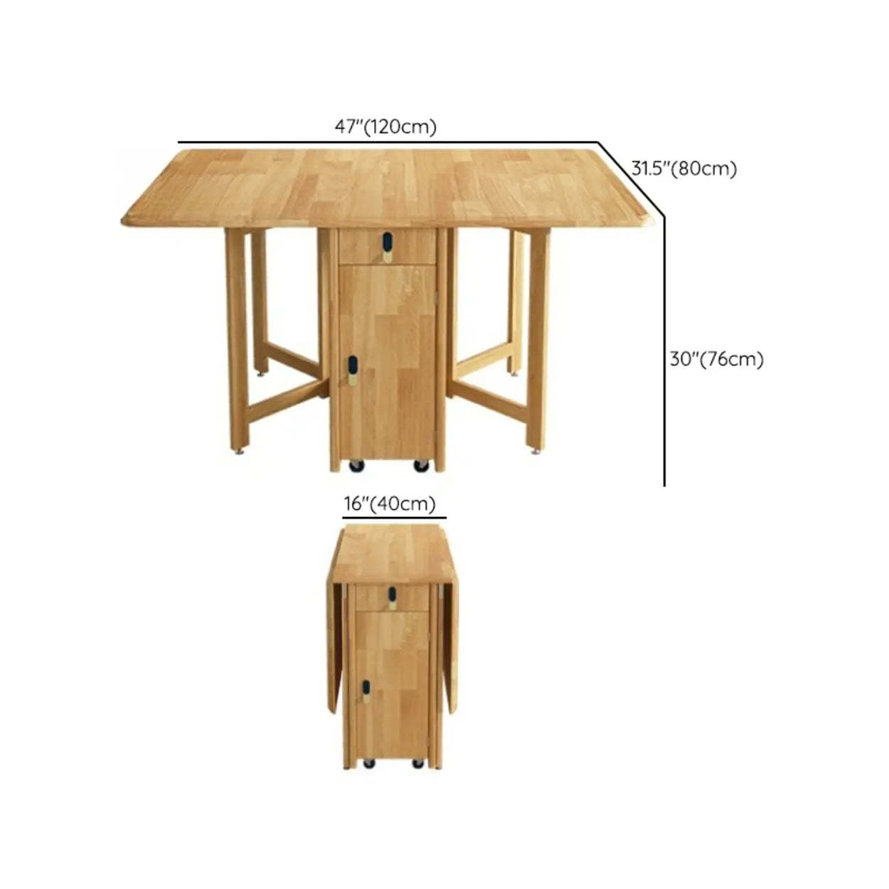 Scandinavian Natural Wood Rectangular Dining Table