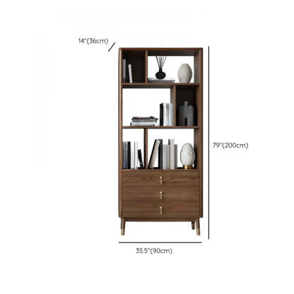 Rustic Brown Walnut Ladder Display Bookcase