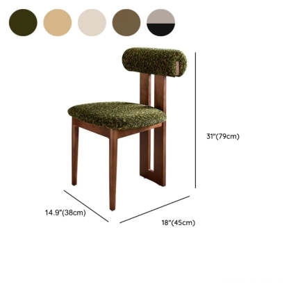 Rustic Open Back Dining Chair with Wood Frame