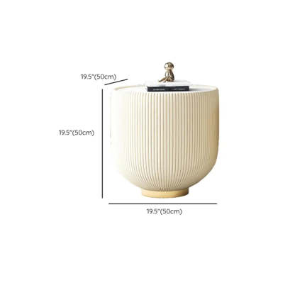 Modern Metal Marble Top Ribbed Side Table
