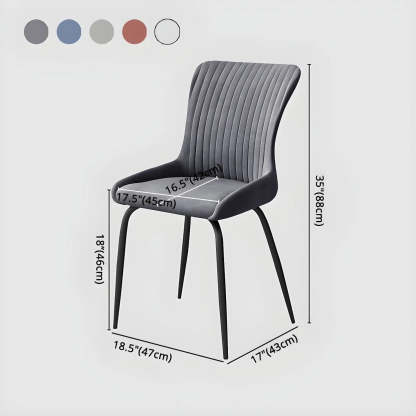 Industrial Upholstered Dining Chair with Metal Legs