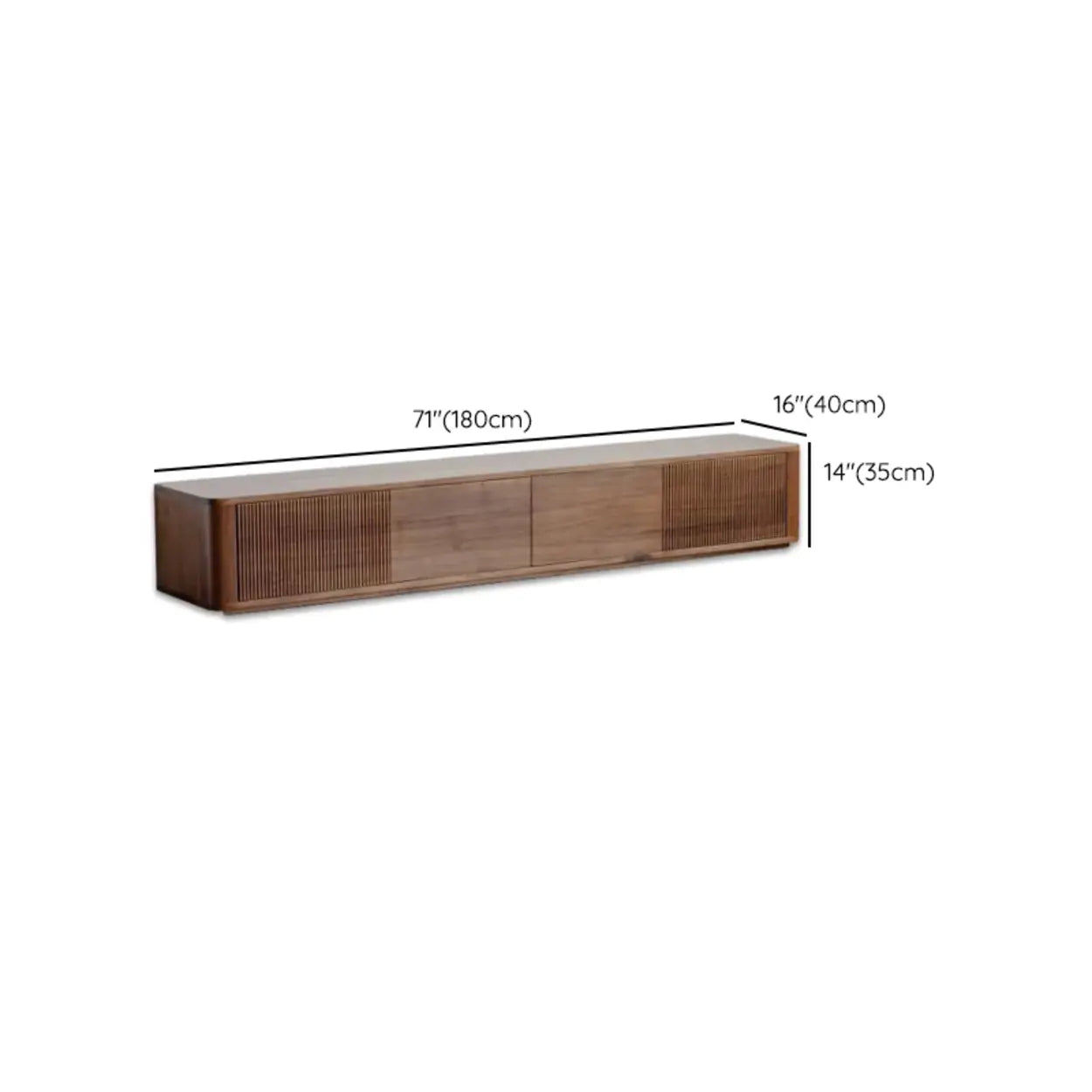 Mid-Century Modern Brown Wood Drawer Long TV Stand