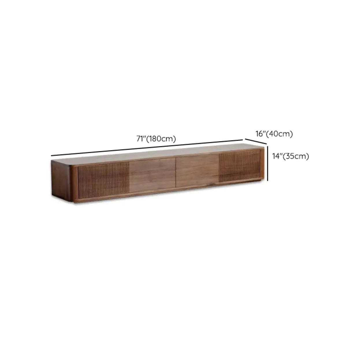 Mid-Century Modern Brown Wood Drawer Long TV Stand