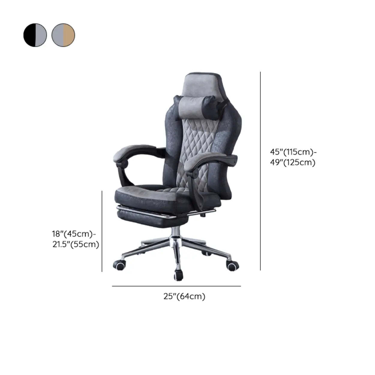Black-Gray Executive Tilt-Lock Faux Leather Office Chair