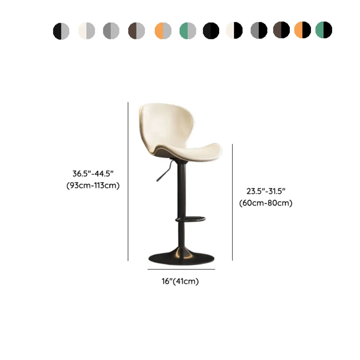 Modern Swivel Orange Saddle Bar Stool