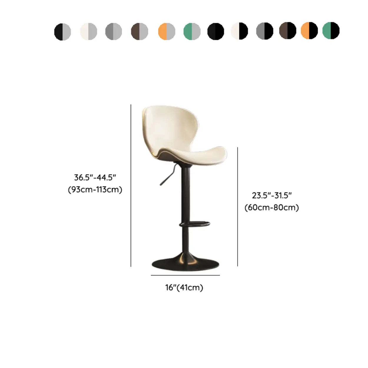Modern Swivel Orange Saddle Bar Stool