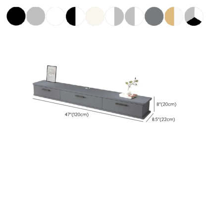 Black and White Wood Floating Mount TV Stand with Drawers — White