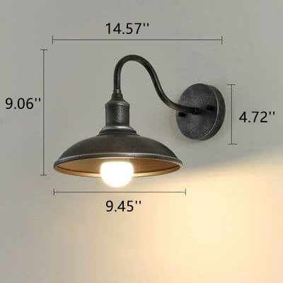Retro Iron Dome Outdoor Wall Light