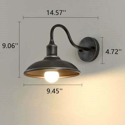 Retro Iron Dome Outdoor Wall Light