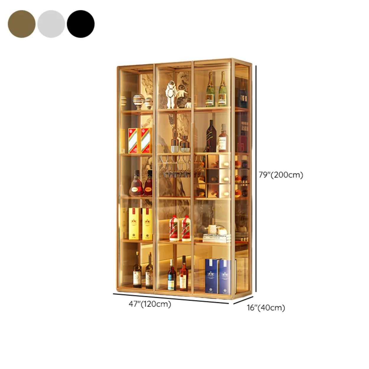 Freestanding Glass Display Wine Cabinet