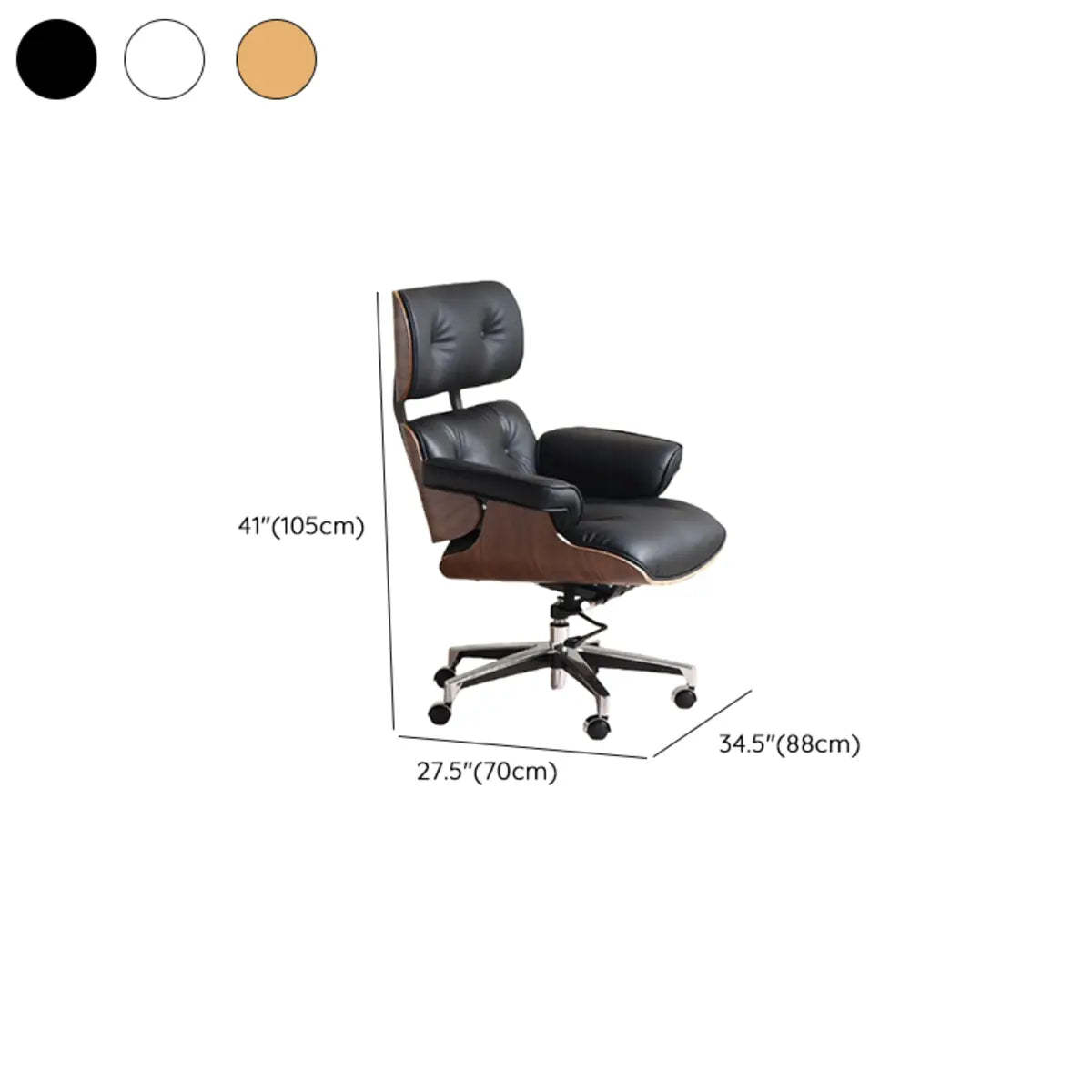 Aluminum Frame Leather Office Chair with Headrest