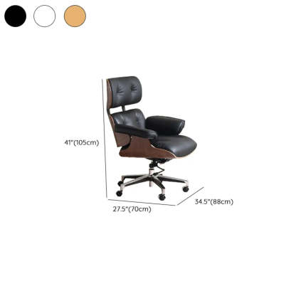 Aluminum Frame Leather Office Chair with Headrest