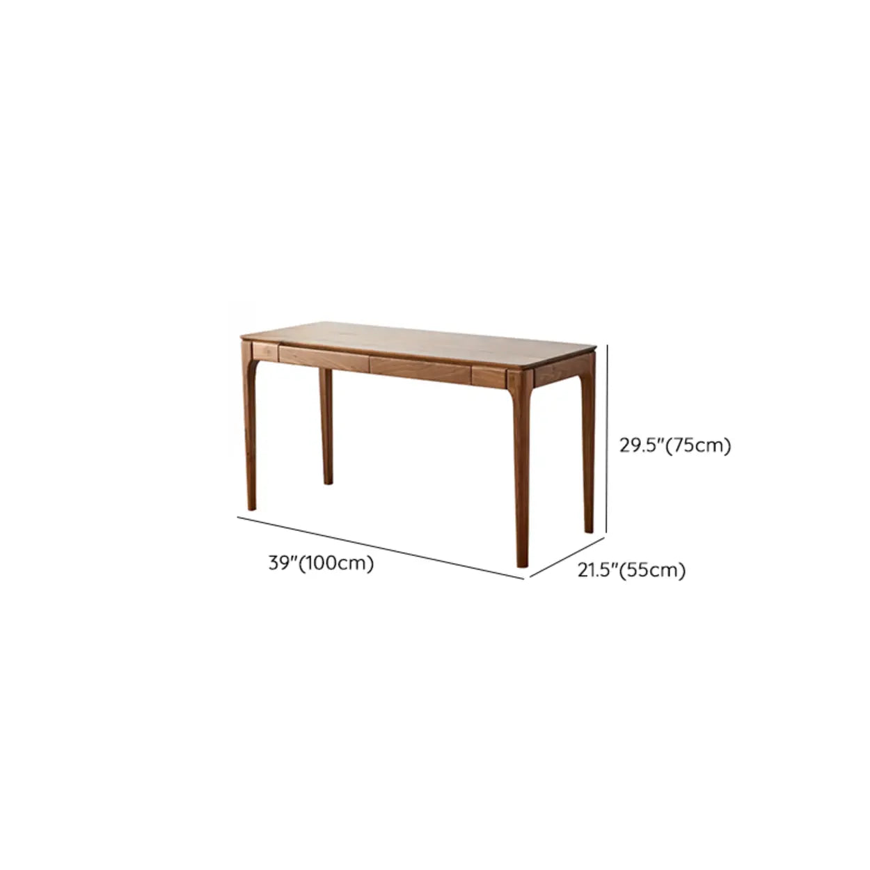 Walnut Wood Butcher Block Drawer Writing Desk