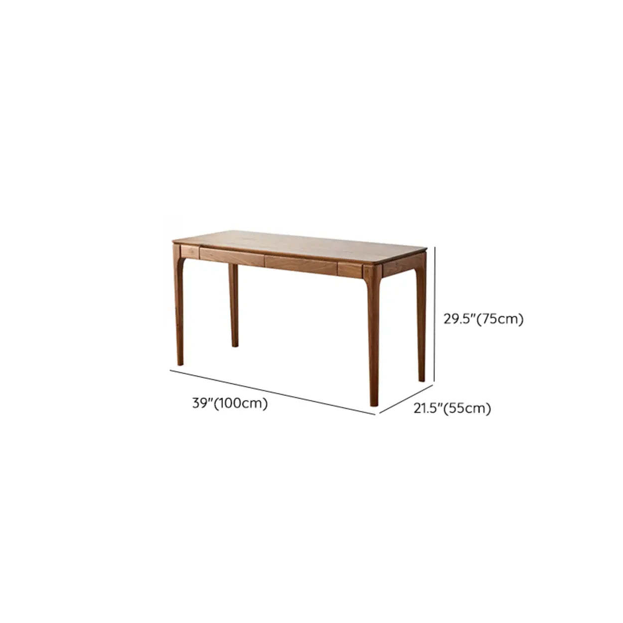 Walnut Wood Butcher Block Drawer Writing Desk