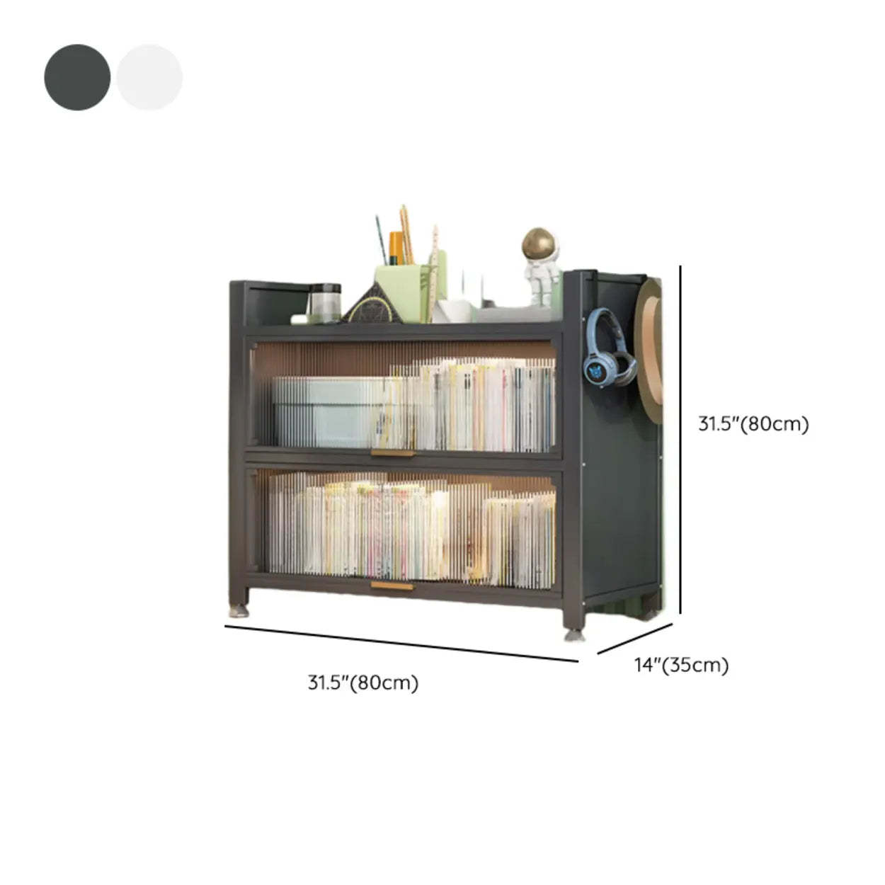 Modern Steel Vertical White Bookcase