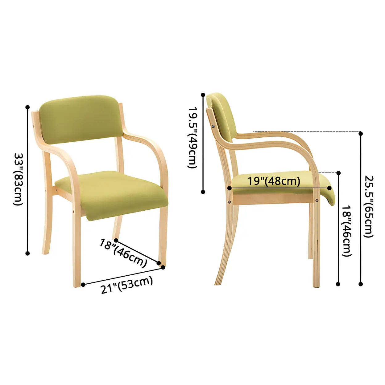 Stackable Upholstered Birch Dining Arm Chair