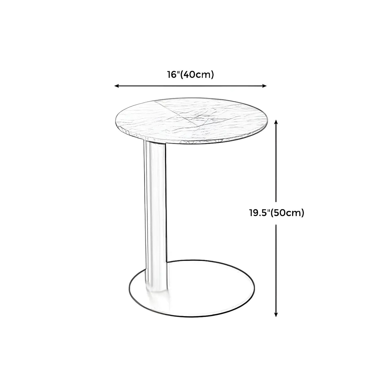 Gloss Round Stone Coffee Table