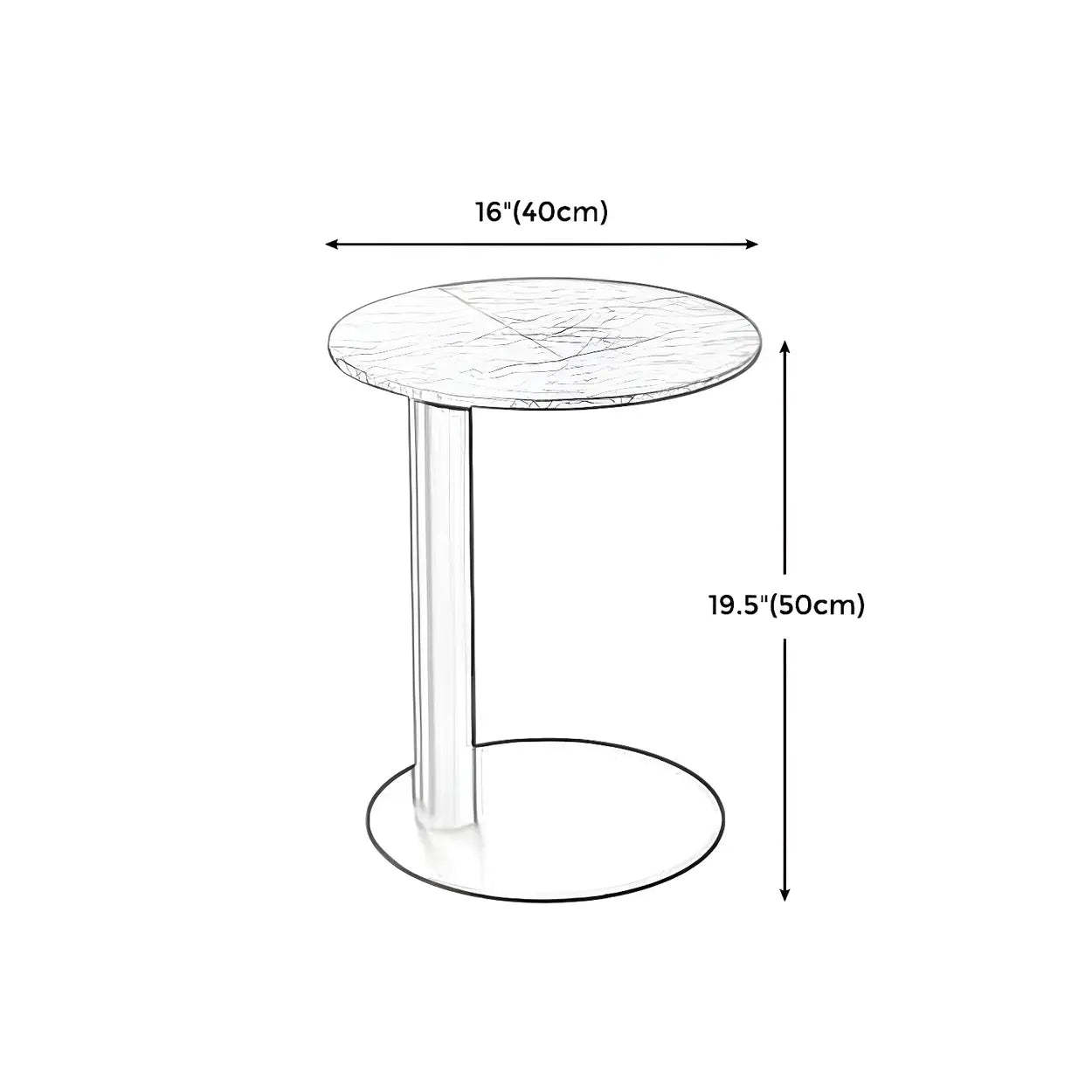 Gloss Round Stone Coffee Table