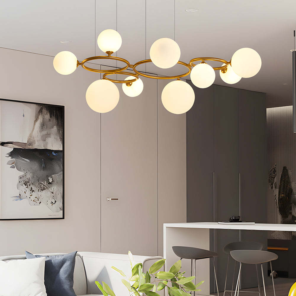 5/7/9-Light Glass Ball Circular Contemporary Chandelier