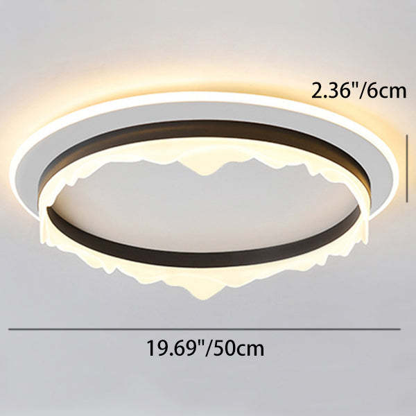 Modern Eclectic Round Iron Acrylic LED Flush Mount Light