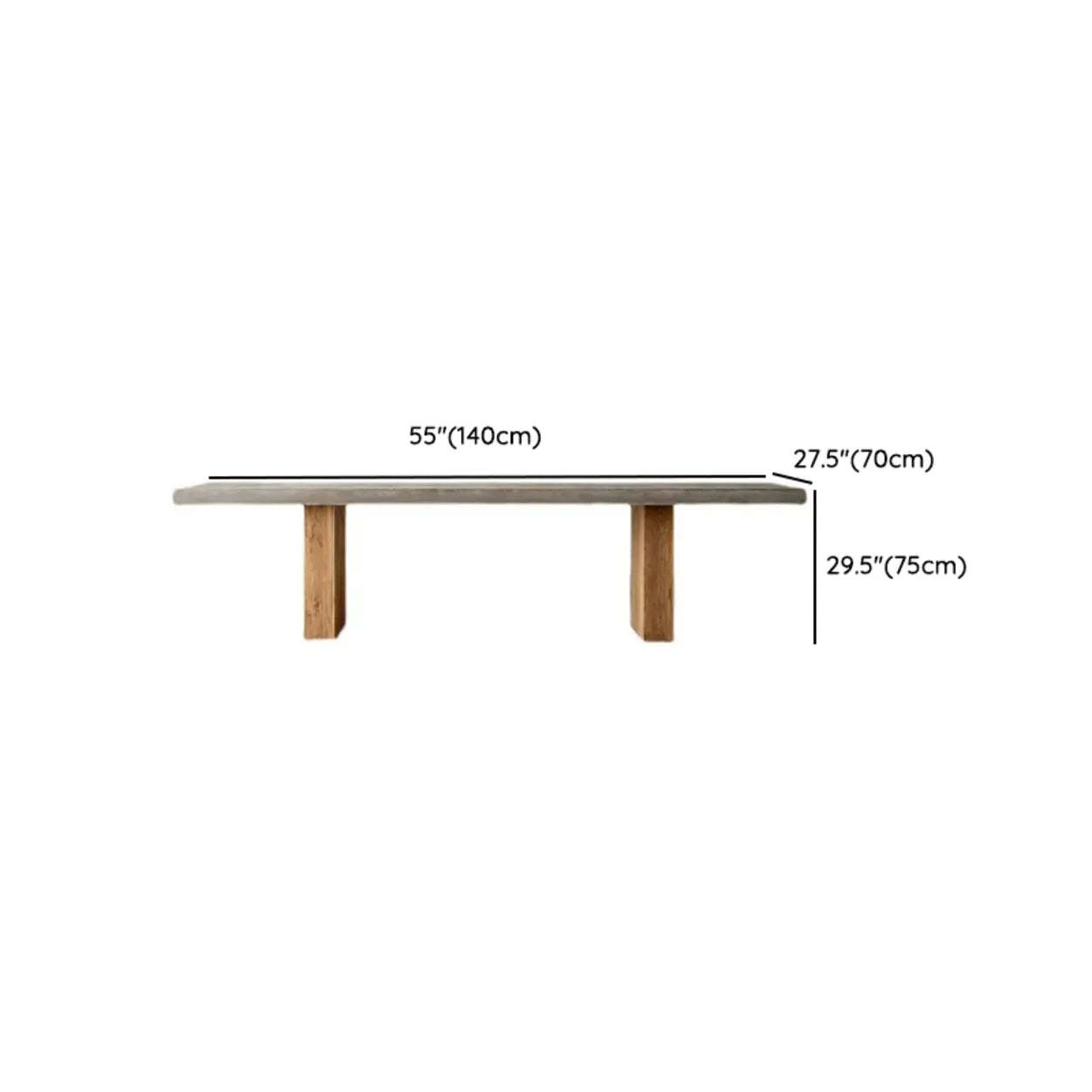 Gray Wood Rectangular Workstation Conference Table — Table Only
