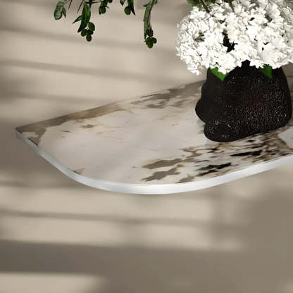 Half-Moon Stone Abstract Console Table