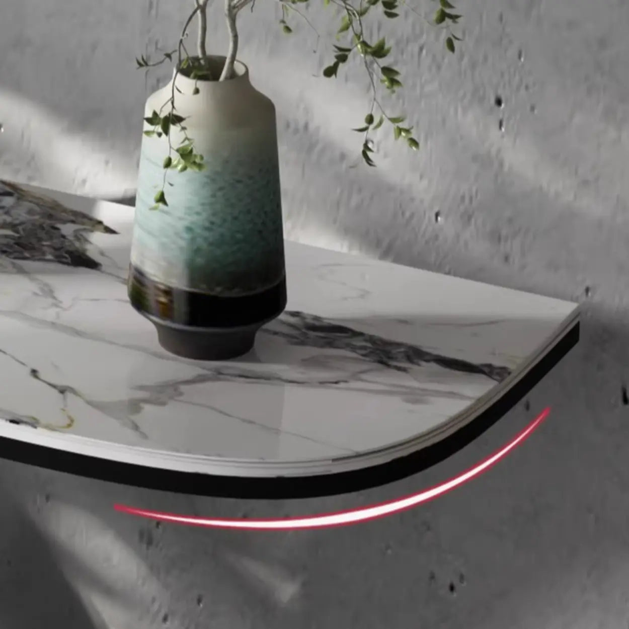 Abstract Base Metal Stone Gray Console Table — Gold / Marbling