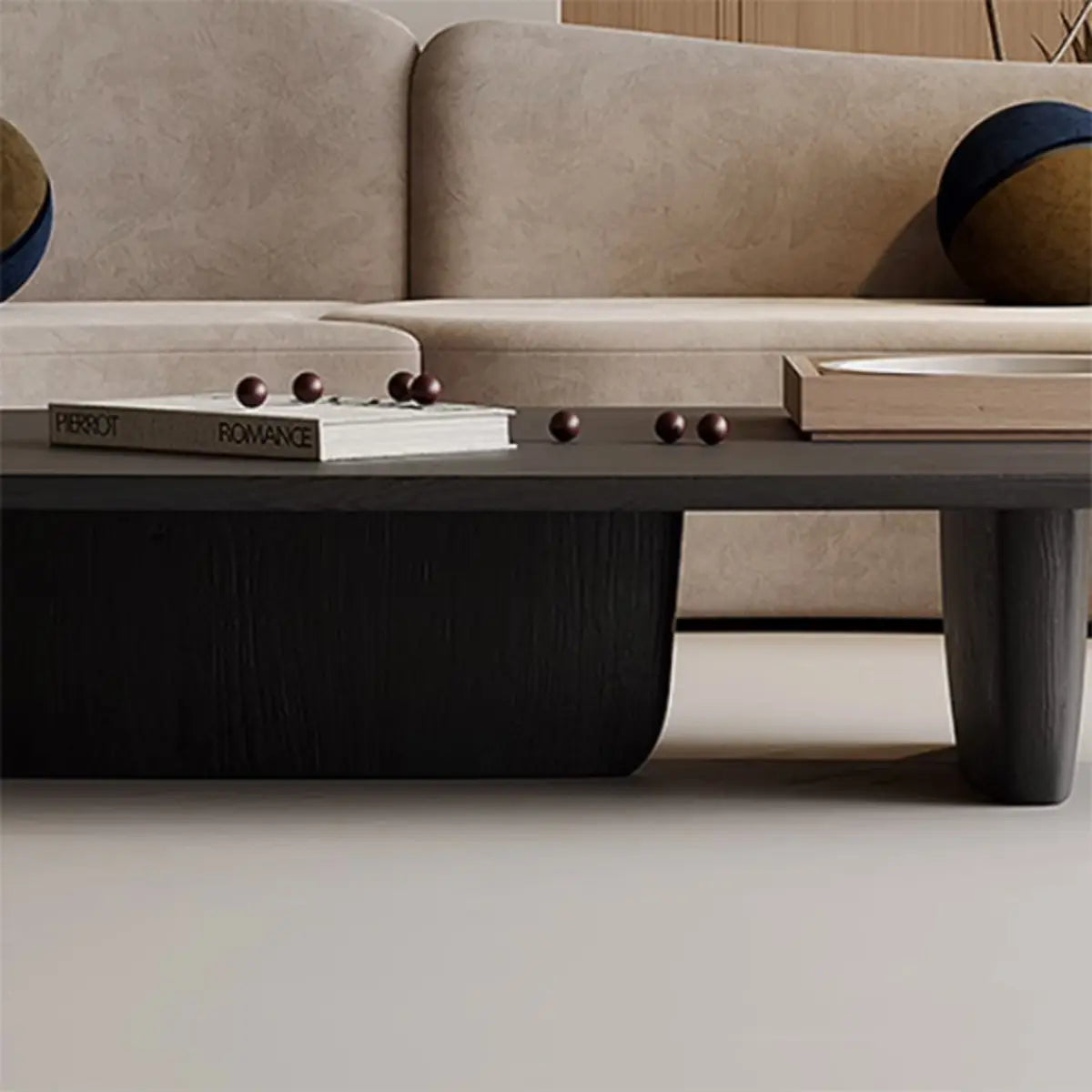 Abstract Black Arc Rectangle Coffee Table