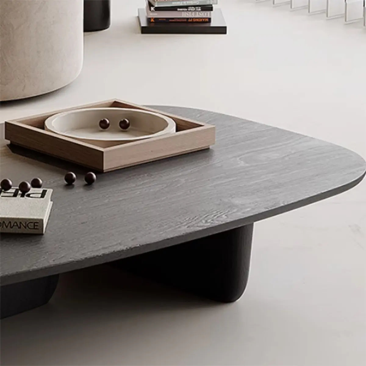 Abstract Black Arc Rectangle Coffee Table