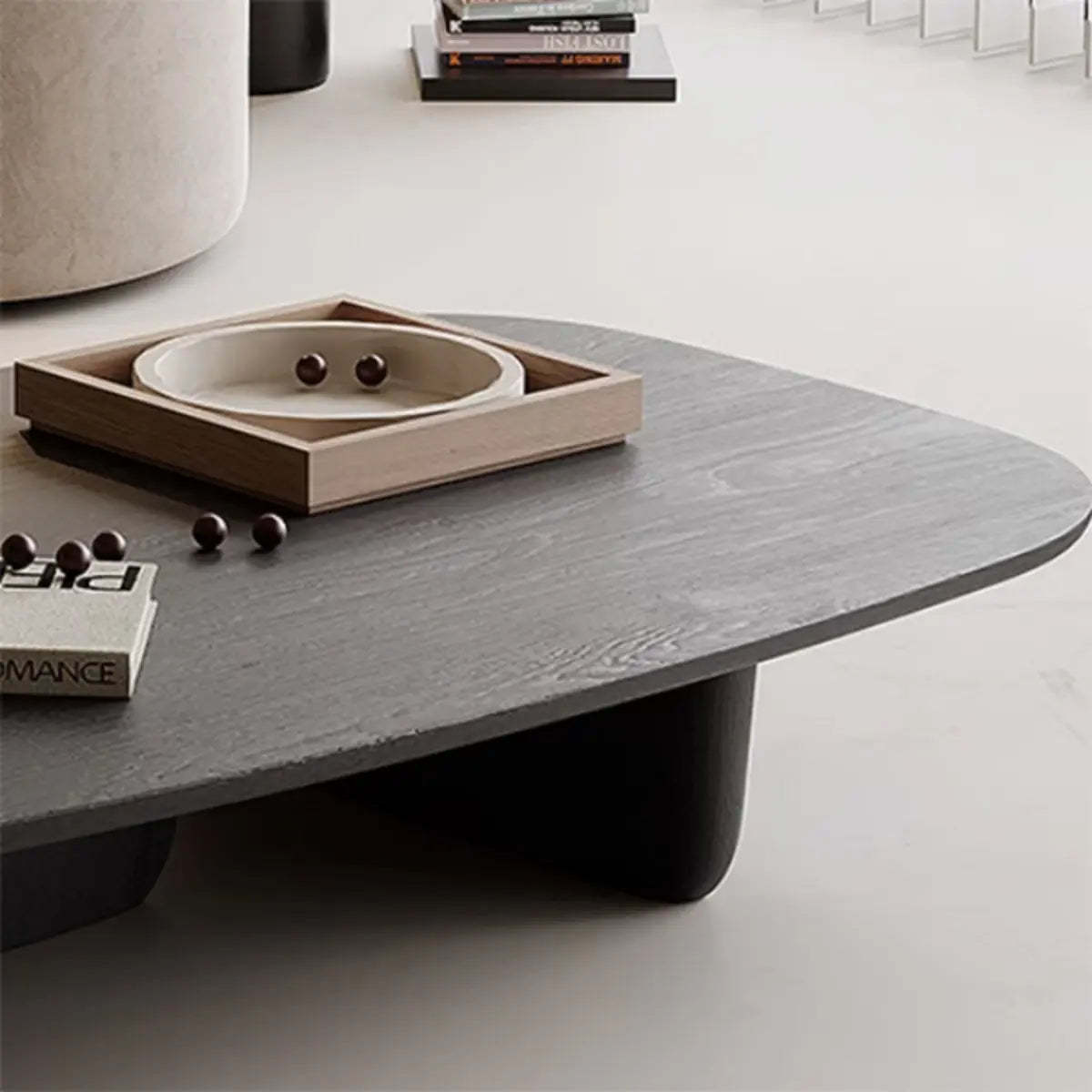 Abstract Black Arc Rectangle Coffee Table