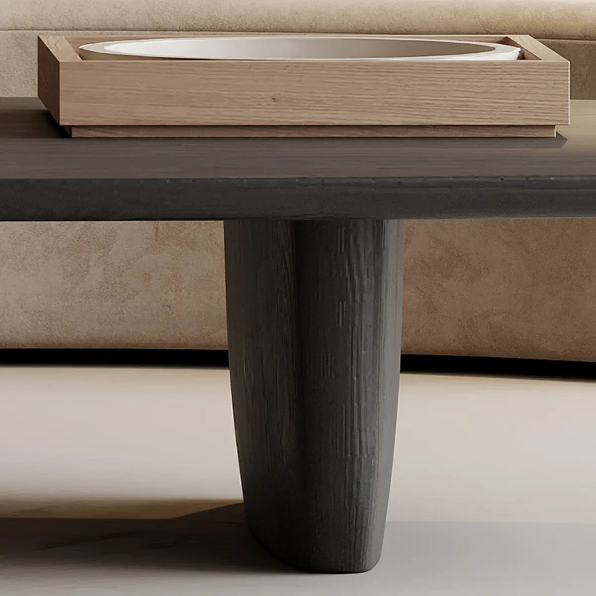 Abstract Black Arc Rectangle Coffee Table