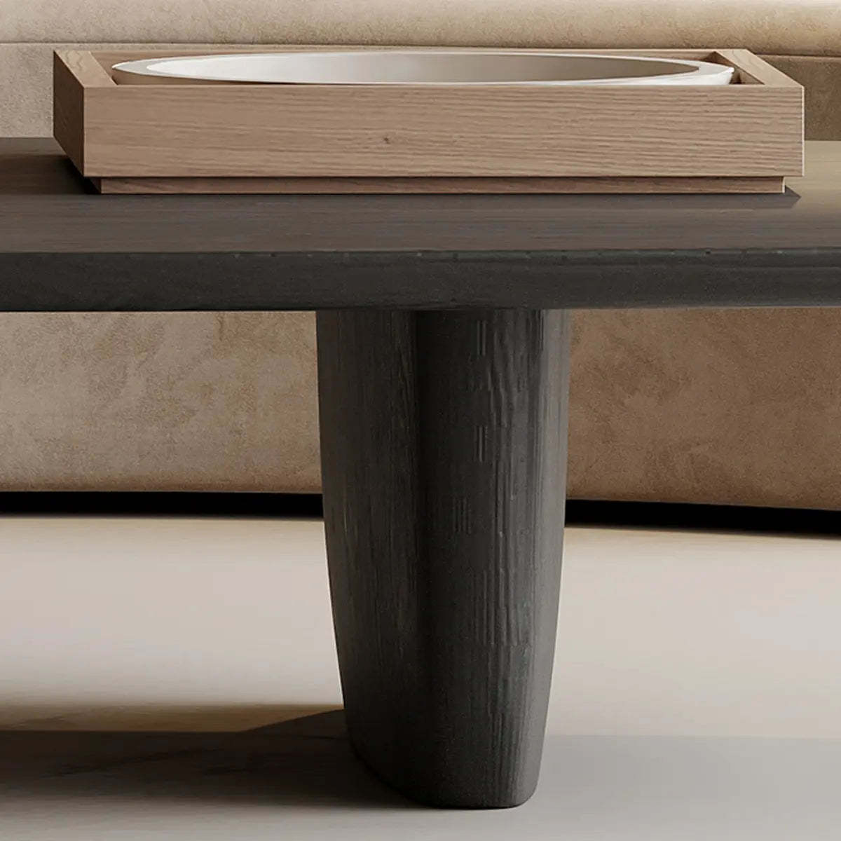Abstract Black Arc Rectangle Coffee Table