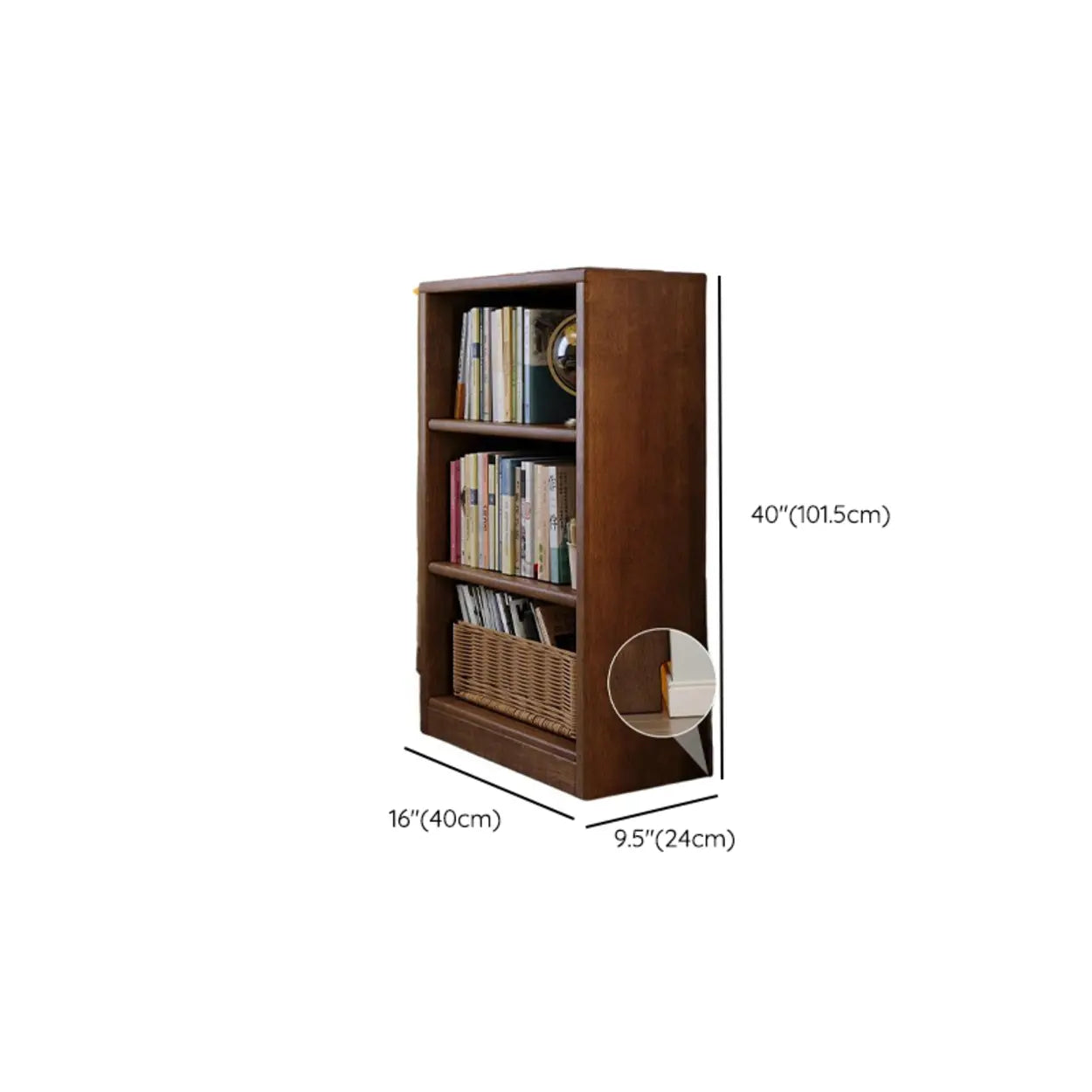 Classic Kids Brown Wood Horizontal 3-Tier Bookshelf