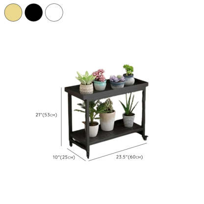 Simple White 2-Tier Rectangular Metal Sliding Plant Stand — 2 / White