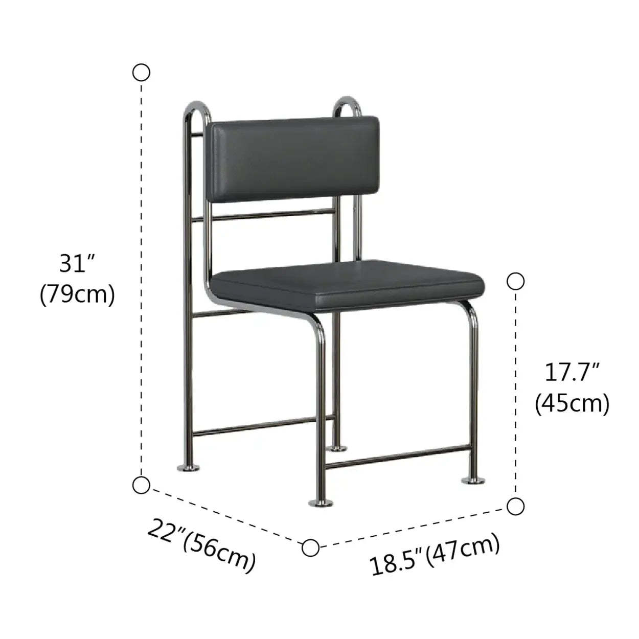 Industrial Faux Leather Open-Back Dining Chair