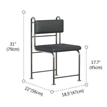 Industrial Faux Leather Open-Back Dining Chair