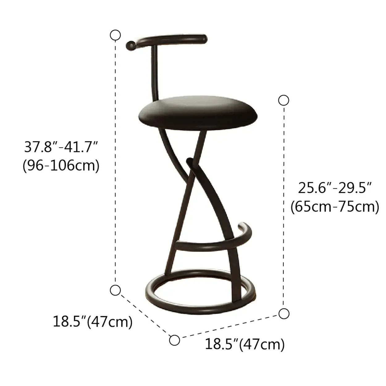 Modern Faux Leather Armless Round Counter Stool