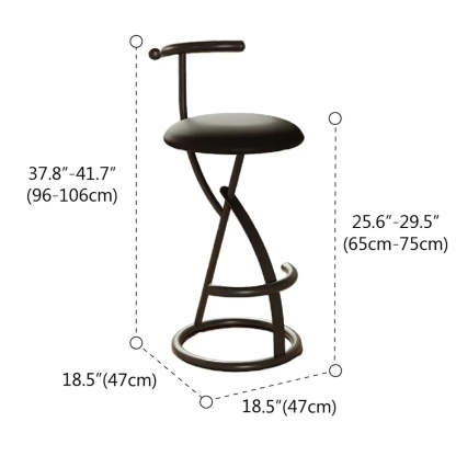 Modern Faux Leather Armless Round Counter Stool