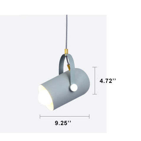 Macaron Metal Cylinder Spotlight Adjustable Pendant Light